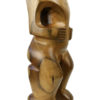 Grand Tiki couronné marquisien Matahoata en Miro bicolore (détail)