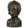 Buste Janger ancien de danseuse balinaise en bois précieux bicolore (face)