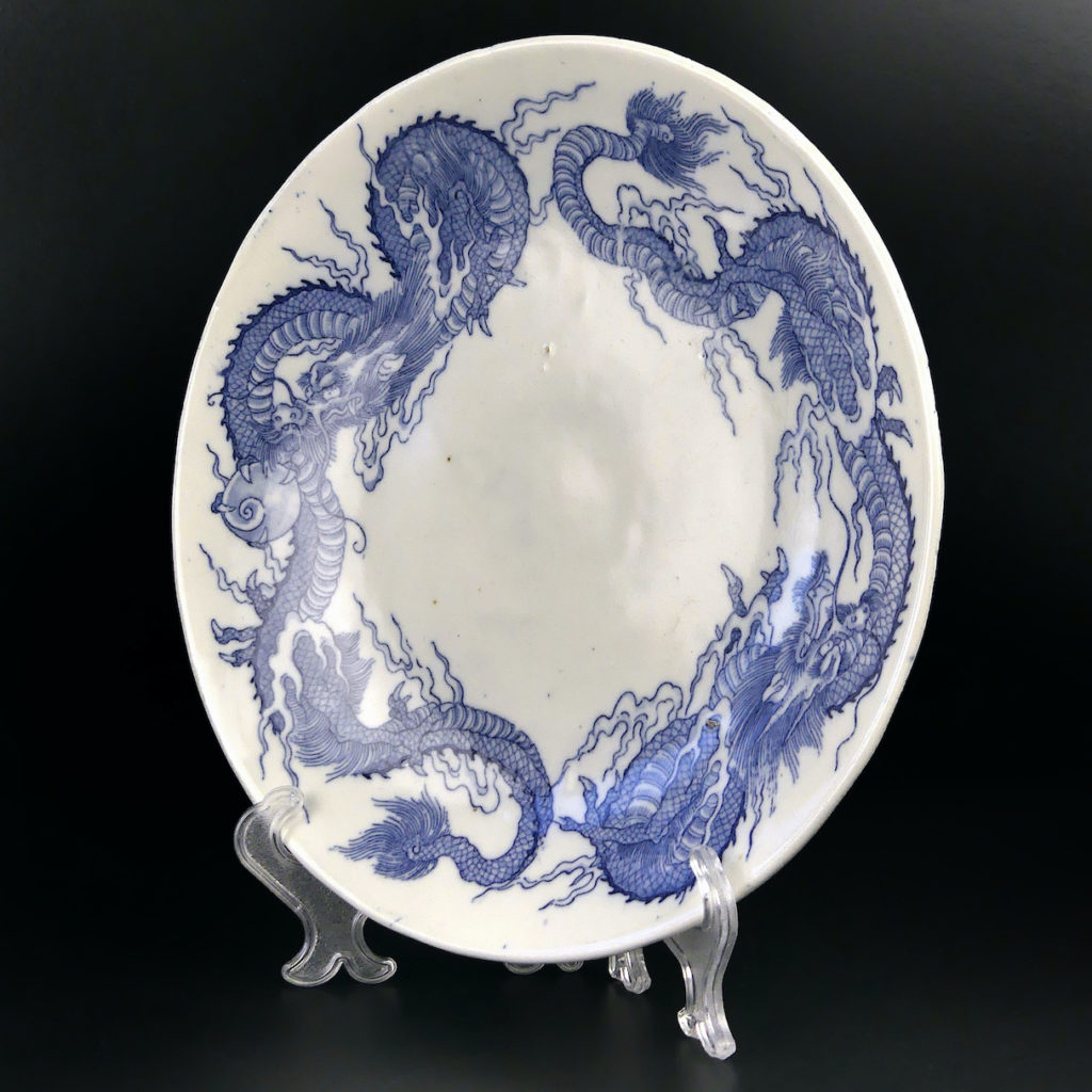 Assiette creuse porcelaine fleurie - Label Emmaüs