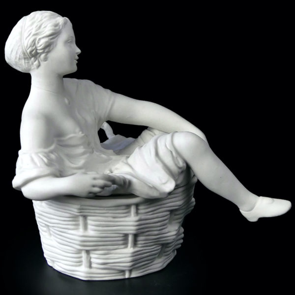 Biscuit érotique La Blanchisseuse signé Capodimonte XIXe Italie Curiosa (profil)