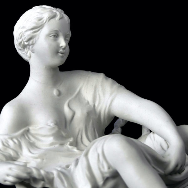 Biscuit érotique La Blanchisseuse signé Capodimonte XIXe Italie Curiosa (détail)