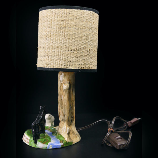 Petite lampe de chevet rétro Le Loup et l'Agneau Années 60/70 (3/4)