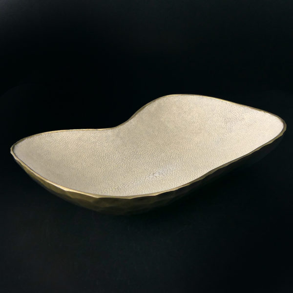 Vide-poches en cuir de galuchat blanc cassé et laiton Ginger Brown (3/4)