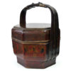 Bakul Sia chinois panier de mariage ancien en bambou laqué (3/4)
