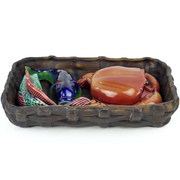 Serviteur de table Panier du pêcheur en barbotine Années 60 (profil)