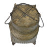 Panier à riz gluant thaïlandais Tip Khao ancien en bambou et bois (dessus)