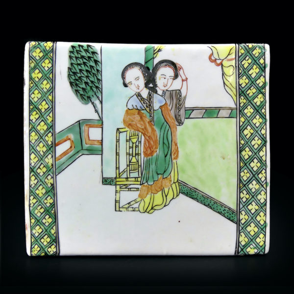Brique odorante ancienne en porcelaine de Chine (face)