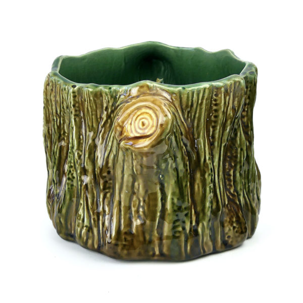 Cache-pot souche d’arbre en barbotine Faïence de Vallauris (profil)