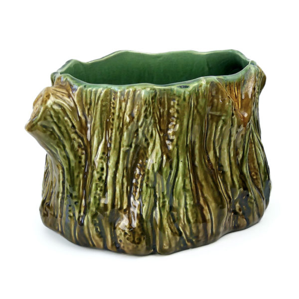 Cache-pot souche d’arbre en barbotine Faïence de Vallauris (3/4)