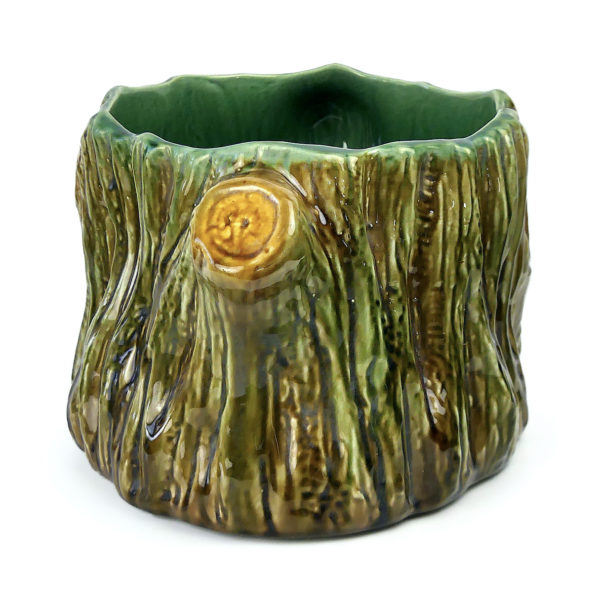 Cache-pot souche d’arbre en barbotine Faïence de Vallauris (profil)