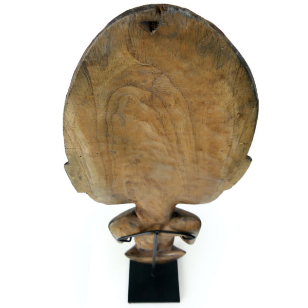 Grand crochet de suspension papou en bois sur socle Iatmul Moyen-Sépik (dessus dos)