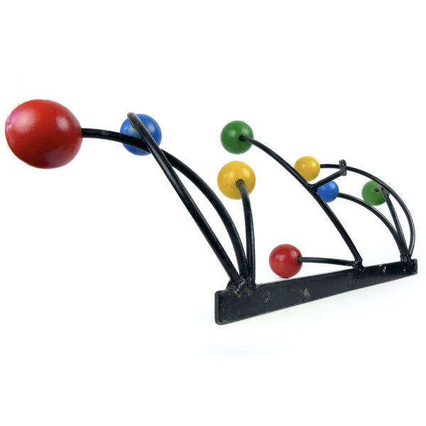 Patère vintage Roger Feraud porte-manteaux mural années 50 (3/4 dos)