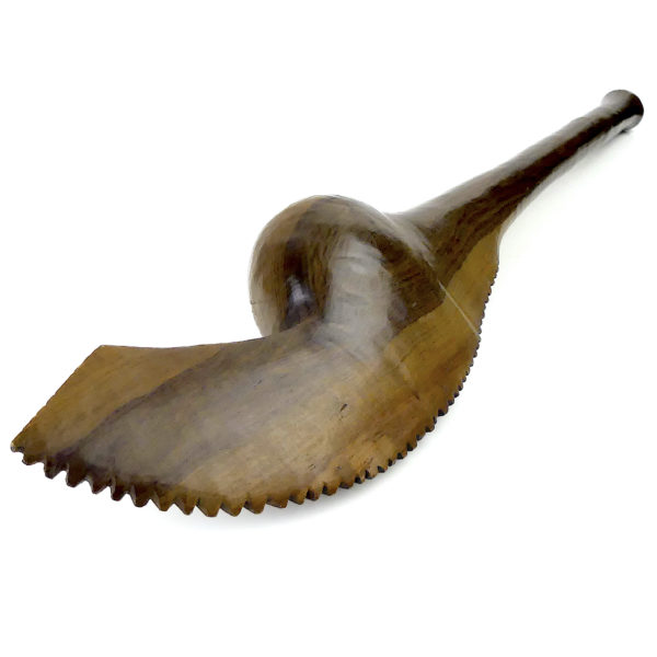 Beau bâton knobkierrie cranté ancien en bois précieux veiné (3/4)