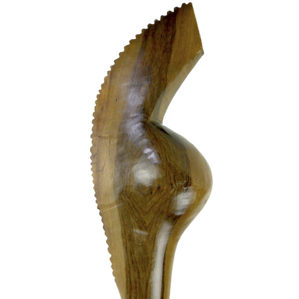 Beau bâton knobkierrie cranté ancien en bois précieux veiné (3/4)