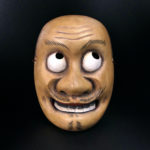 Masque Kentoku théâtre Kyōgen en bois peint Théâtre Nô (face)