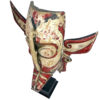 Grand masque Hudoq rouge et noir zoomorphique Dayak Bornéo (dessus 3/4)