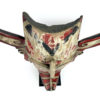 Grand masque Hudoq rouge et noir zoomorphique Dayak Bornéo (dessus)