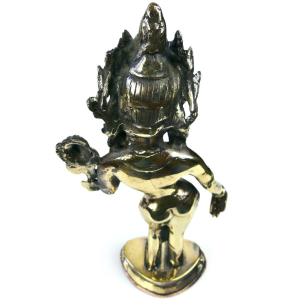 Statuette Tārā debout déesse tibétaine Bodhisattva en laiton et cuivre (dessus dos)
