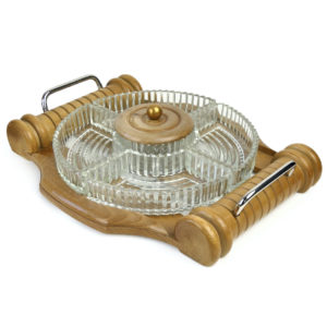 Grand serviteur apéritif mendiant de table vintage 30/40 Art déco (3/4)