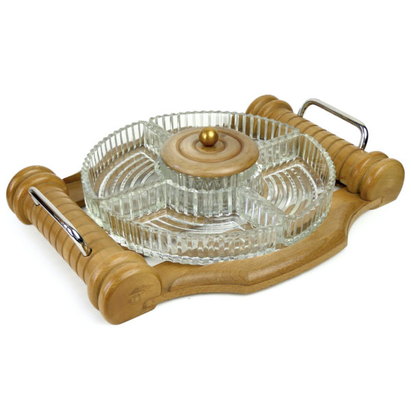 Grand serviteur apéritif mendiant de table vintage 30/40 Art déco (3/4)