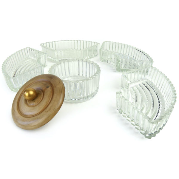 Grand serviteur apéritif mendiant de table vintage 30/40 Art déco (détail)