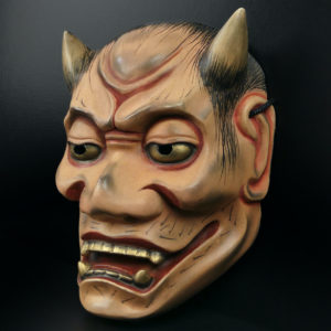 Masque nô Yakan renard des champs en bois de cyprès Ère Heisei  (3/4)