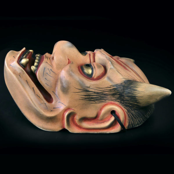 Masque nô Yakan renard des champs en bois de cyprès Ère Heisei
(profil)