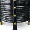 Hokai japonais fin Edo en bambou bois laqué noir et métal doré (détail)