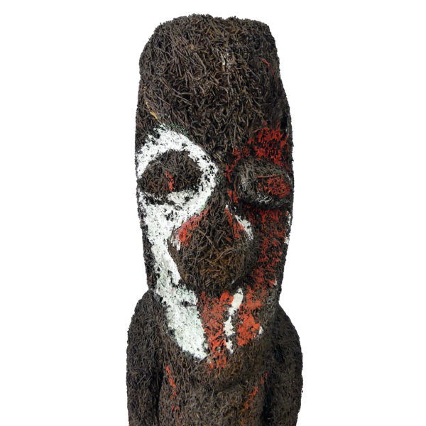 Totem de rang Vanuatu rare et authentique en bois de Cyathea (détail)
