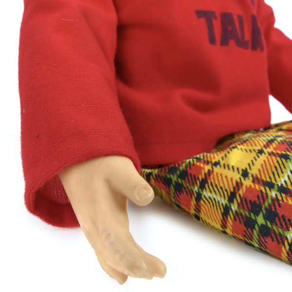 Poupée de ventriloque Willie Talk 1970’s Jouet US vintage collector (détail)