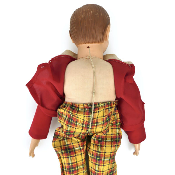 Poupée de ventriloque Willie Talk 1970’s Jouet US vintage collector (détail)