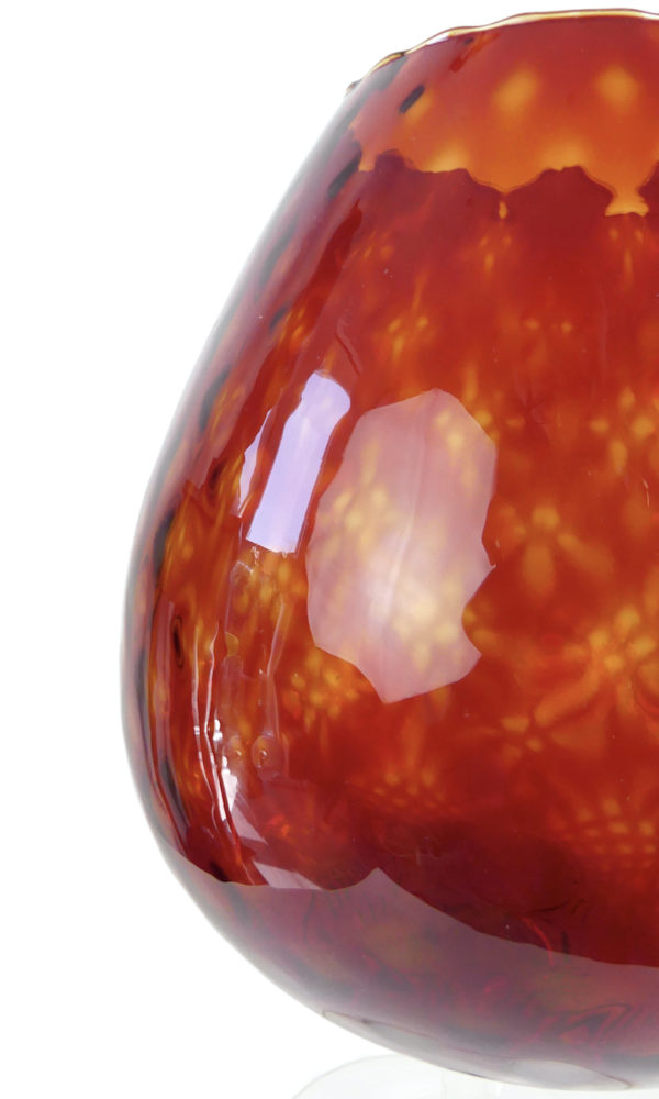 Grand verre à pied verre soufflé bouche Années 60 Murano Italie (détail)