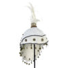 Coiffe de perles et plumes balinaise traditionnelle sur socle (3/4)