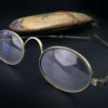 Étui à lunettes chinois en galuchat bois cuivre Paire de lunettes XIX (3/4)