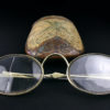 Étui à lunettes chinois en galuchat bois cuivre Paire de lunettes XIX (face)