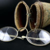 Étui à lunettes chinois en galuchat bois cuivre Paire de lunettes XIX (3/4)