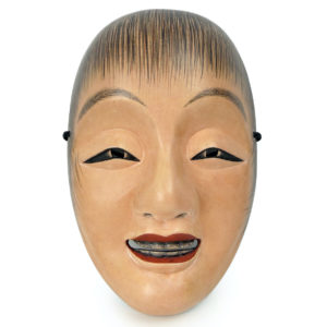 Masque nô Shōjō en bois Esprit de la mer Japon Shōwa (face)