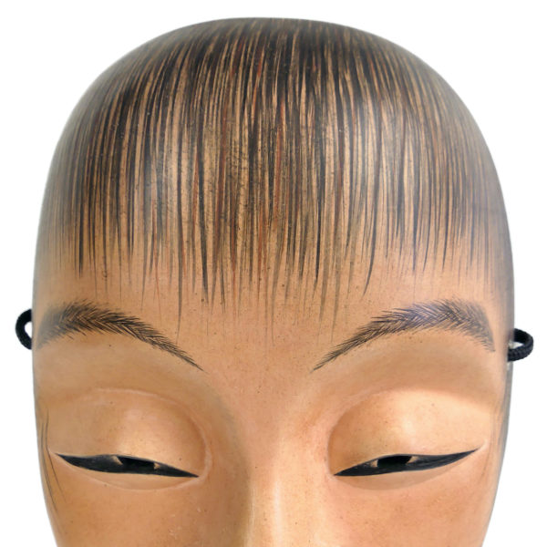 Masque nô Shōjō en bois Esprit de la mer Japon Shōwa (détail)