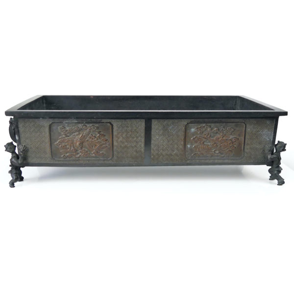 Superbe Suiban ancien rare en bronze Seimin ju Japon Ère Bunsei (face)