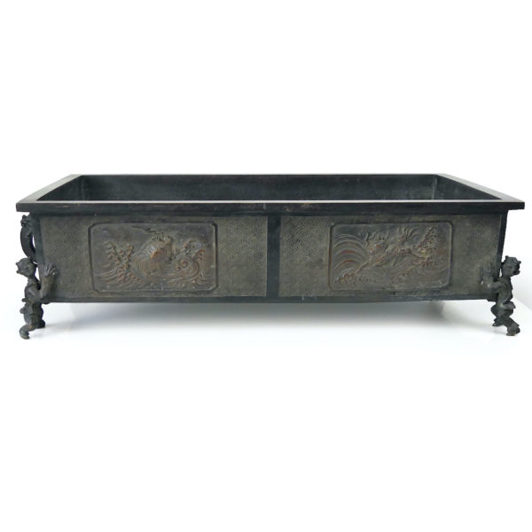 Superbe Suiban ancien rare en bronze Seimin ju Japon Ère Bunsei (face)