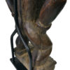 Importante statue Kū ka’ili moku ancienne en bois lourd Hawaii (détail)