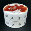 Petite boîte chinoise Chiens de Fô rouge de fer noir Début XXe