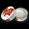Petite boîte chinoise Chiens de Fô rouge de fer noir Début XXe (ouverte)