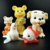 Lot de 5 jouets Animaux en caoutchouc pouets Années 70