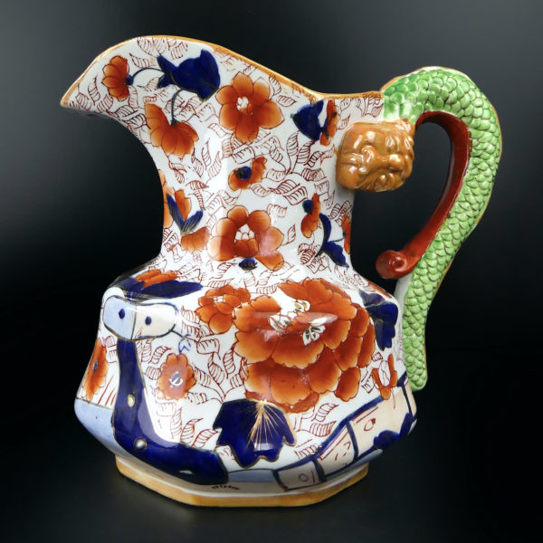 Ensemble pichet et bassin Imari en porcelaine anglaise Ironstone China (profil)