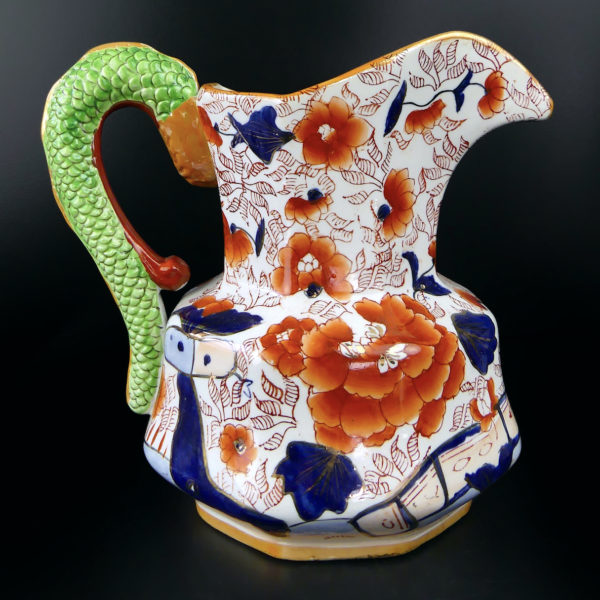 Ensemble pichet et bassin Imari en porcelaine anglaise Ironstone China (profil)