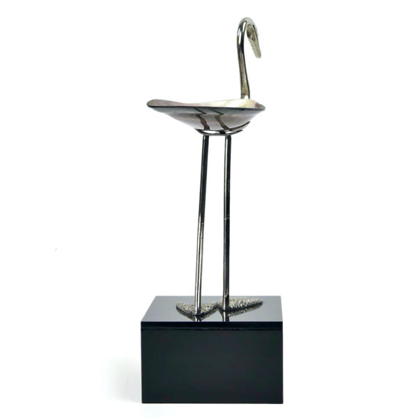 Echassier coquille Modiolus modiolus et métal plaqué rhodium (dos)