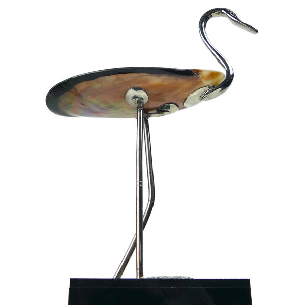 Echassier coquille Modiolus modiolus et métal plaqué rhodium (dessous)