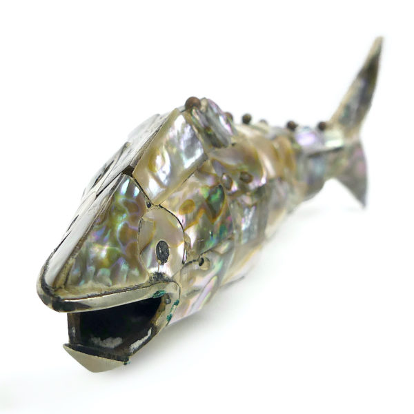 Décapsuleur poisson articulé nacre d’ormeau et argent Mexique Mi-XXe (3/4)