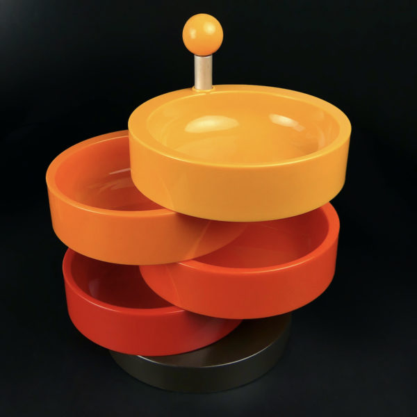 Serviteur apéritif vintage collector EMSA à 4 plateaux rotatifs 70 (face)